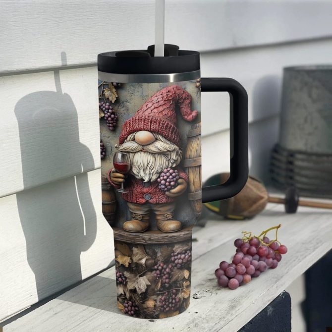 Gnome Love Valentine Custom Stanley Quencher 40Oz Stainless Steel Tumbler With Handle - Image 4