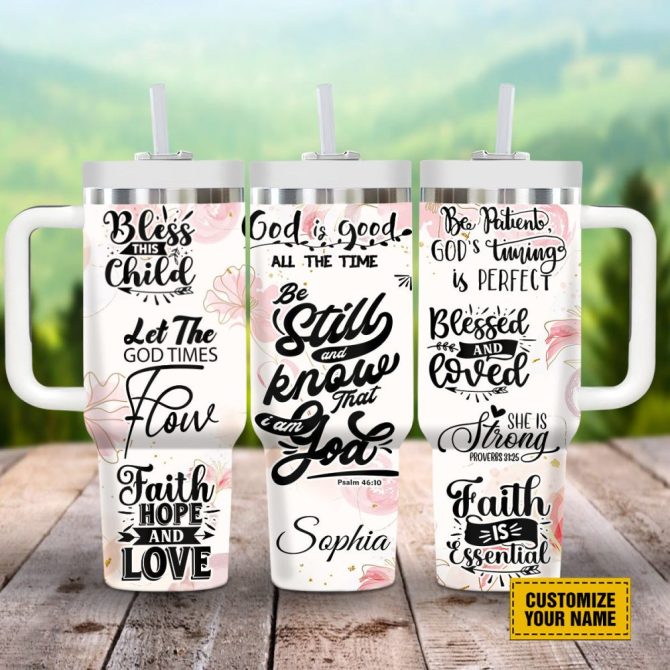 God Bible Verses Custom Stanley Quencher 40Oz Stainless Steel Tumbler With Handle