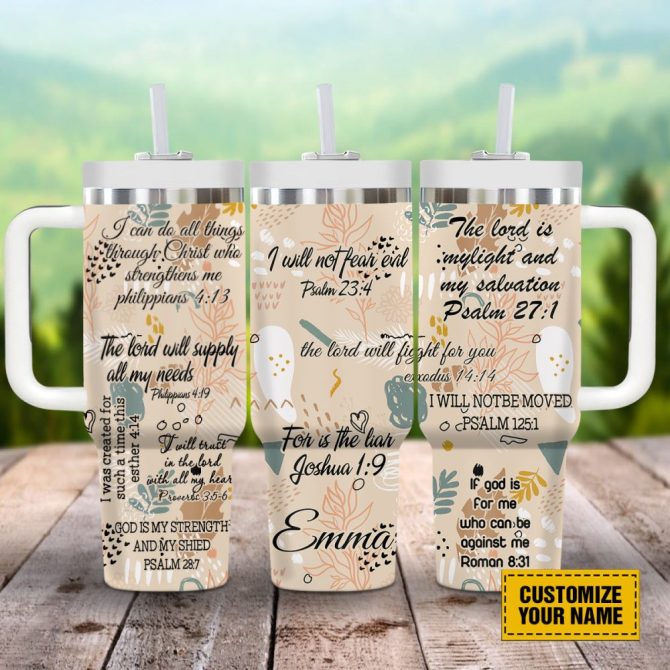 God Bible Verses Custom Stanley Quencher 40Oz Stainless Steel Tumbler With Handle