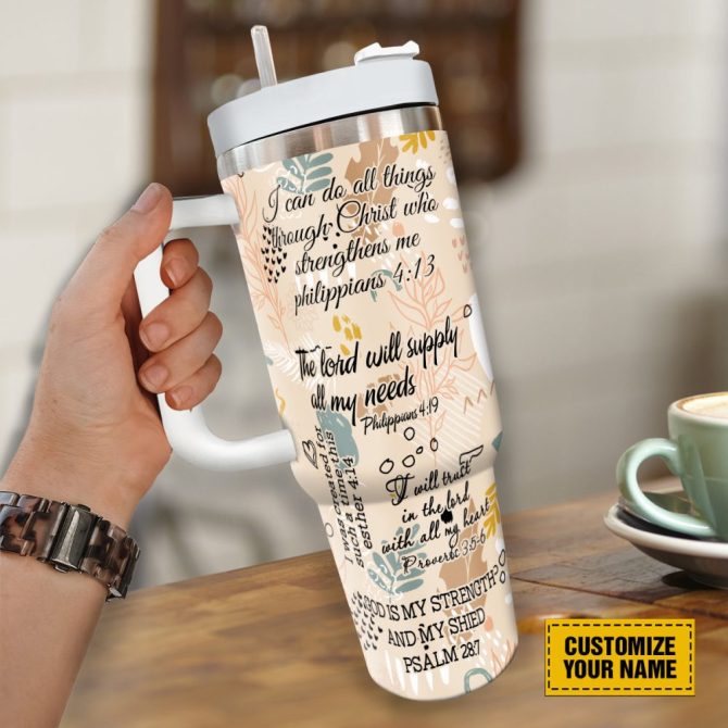 God Bible Verses Custom Stanley Quencher 40Oz Stainless Steel Tumbler With Handle - Image 4