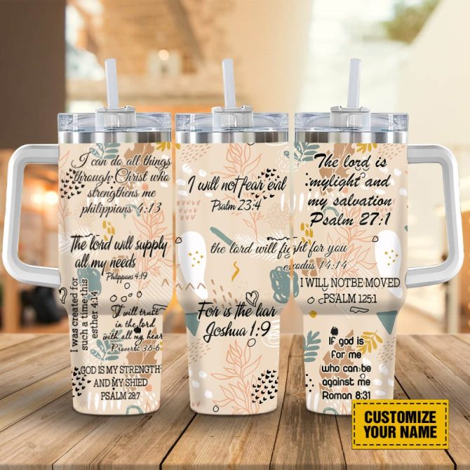 God Bible Verses Custom Stanley Quencher 40Oz Stainless Steel Tumbler With Handle - Image 2