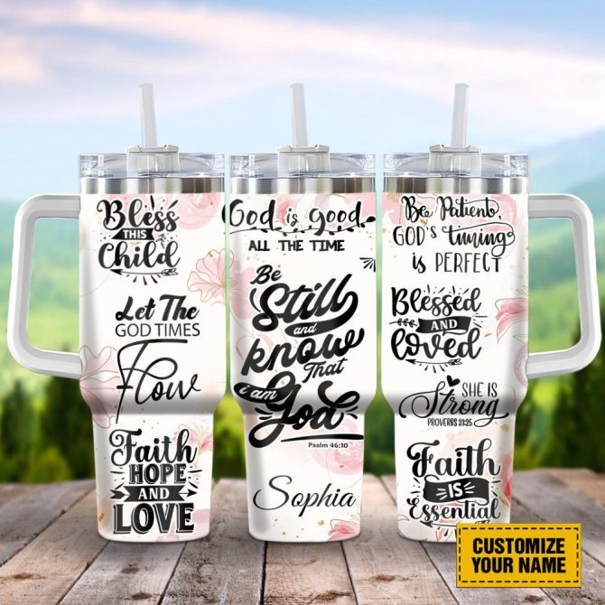 God Bible Verses Custom Stanley Quencher 40Oz Stainless Steel Tumbler With Handle - Image 2