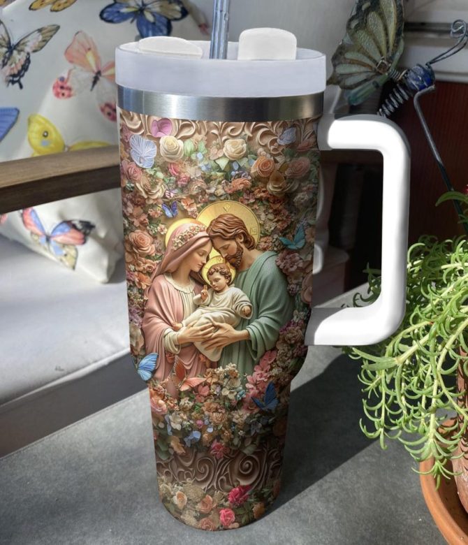 God Christmas Custom Stanley Quencher 40Oz Stainless Steel Tumbler With Handle - Image 2