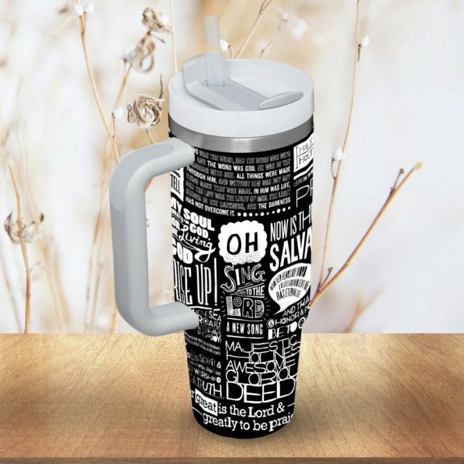God Daily Bible Affirmations Custom Stanley Quencher 40Oz Stainless Steel Tumbler With Handle - Image 5