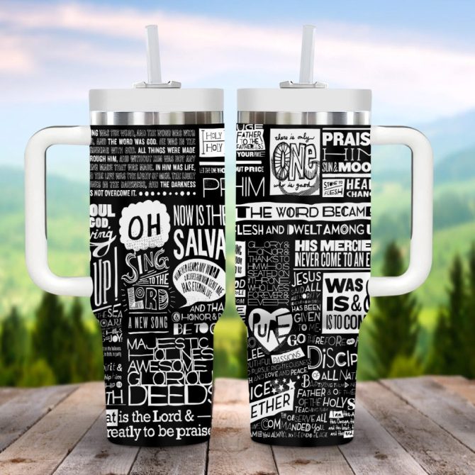 God Daily Bible Affirmations Custom Stanley Quencher 40Oz Stainless Steel Tumbler With Handle - Image 3
