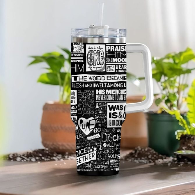 God Daily Bible Affirmations Custom Stanley Quencher 40Oz Stainless Steel Tumbler With Handle - Image 2