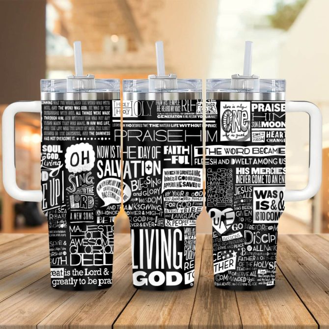 God Daily Bible Affirmations Custom Stanley Quencher 40Oz Stainless Steel Tumbler With Handle - Image 4