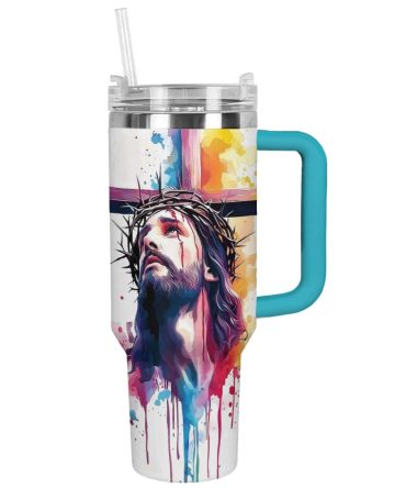 God Faithful Savior Custom Stanley Quencher 40Oz Stainless Steel Tumbler With Handle