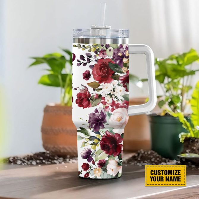 God Lord Rose Custom Stanley Quencher 40Oz Stainless Steel Tumbler With Handle - Image 3