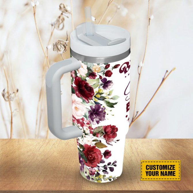 God Lord Rose Custom Stanley Quencher 40Oz Stainless Steel Tumbler With Handle - Image 5