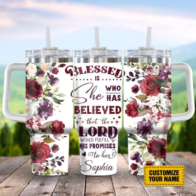 God Lord Rose Custom Stanley Quencher 40Oz Stainless Steel Tumbler With Handle - Image 2