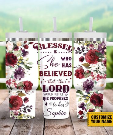 God Lord Rose Custom Stanley Quencher 40Oz Stainless Steel Tumbler With Handle