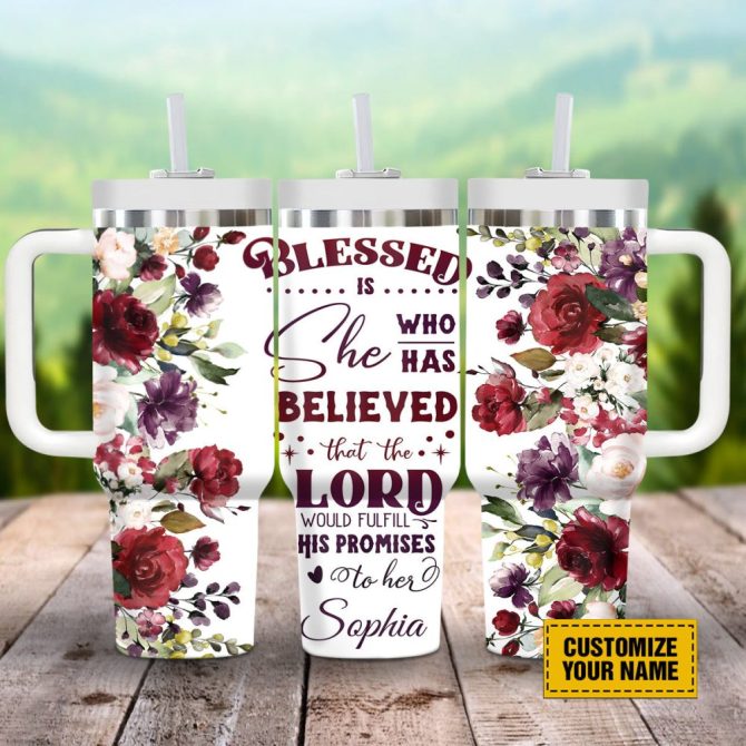 God Lord Rose Custom Stanley Quencher 40Oz Stainless Steel Tumbler With Handle