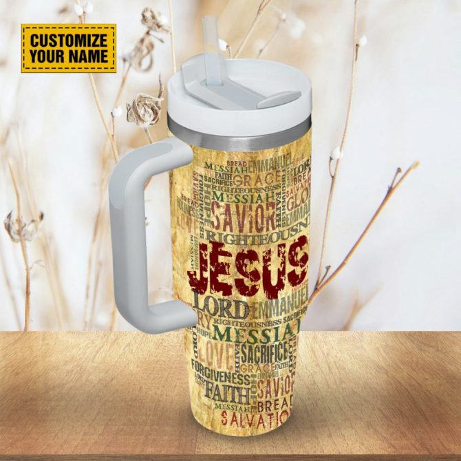 God #8217;S Words Custom Stanley Quencher 40Oz Stainless Steel Tumbler With Handle - Image 4