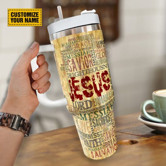 God #8217;S Words Custom Stanley Quencher 40Oz Stainless Steel Tumbler With Handle - Image 5