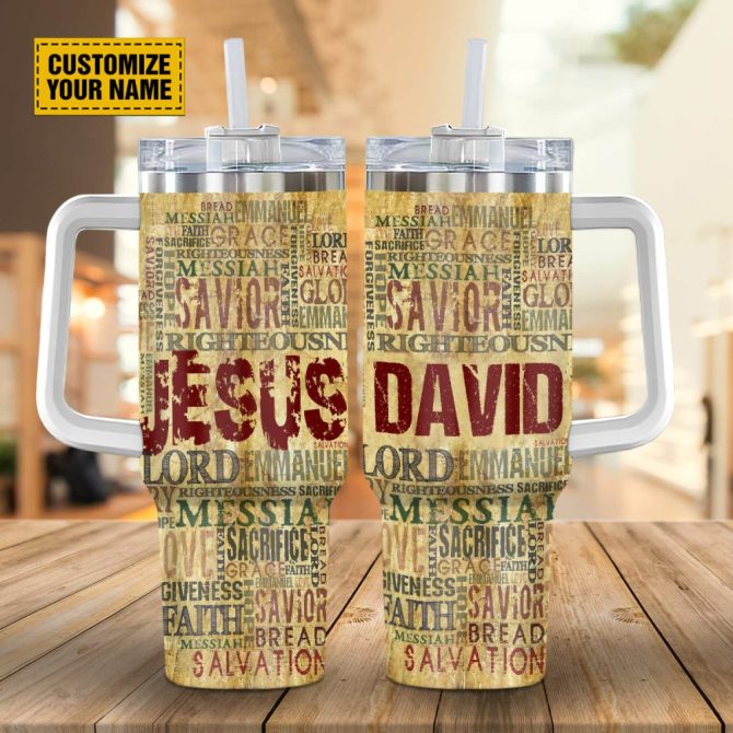 God #8217;S Words Custom Stanley Quencher 40Oz Stainless Steel Tumbler With Handle - Image 2