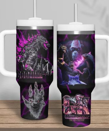 Godzilla-Kong The New Empire Movies Custom Stanley Quencher 40Oz Stainless Steel Tumbler