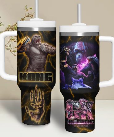 Godzilla-Kong The New Empire Movies Custom Stanley Quencher 40Oz Stainless Steel Tumbler