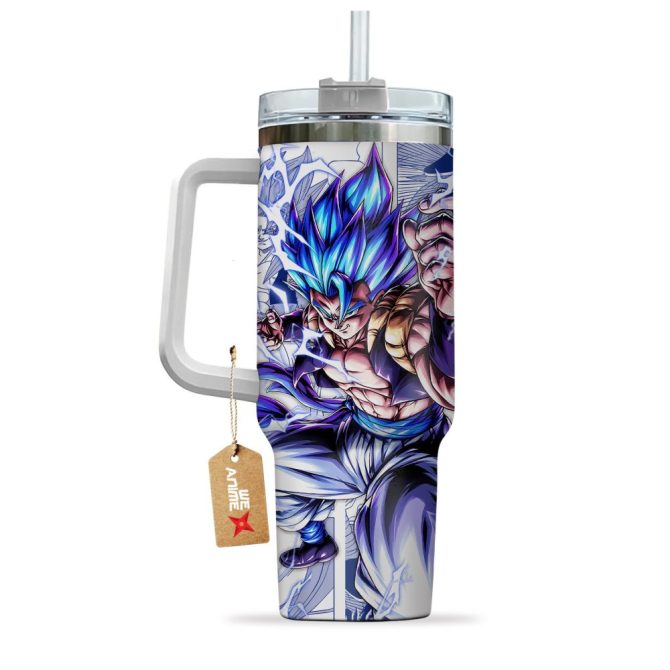 Gogeta Dragon Ball Z Anime Custom Stanley Quencher 40Oz Stainless Steel Tumbler - Image 4