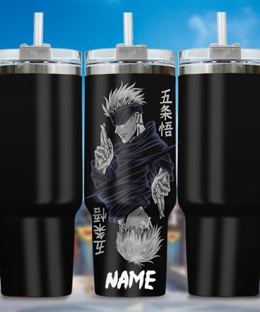 Gojo Satoru Jujutsu Kaisen Anime Custom Stanley Quencher 40Oz Stainless Steel Tumbler With Handle