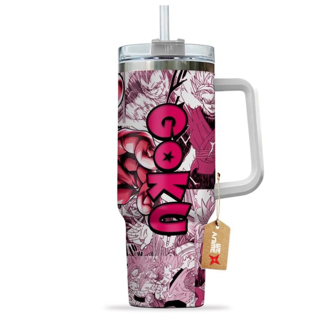 Goku Black Rose Dragon Ball Z Anime Custom Stanley Quencher 40Oz Stainless Steel Tumbler - Image 3