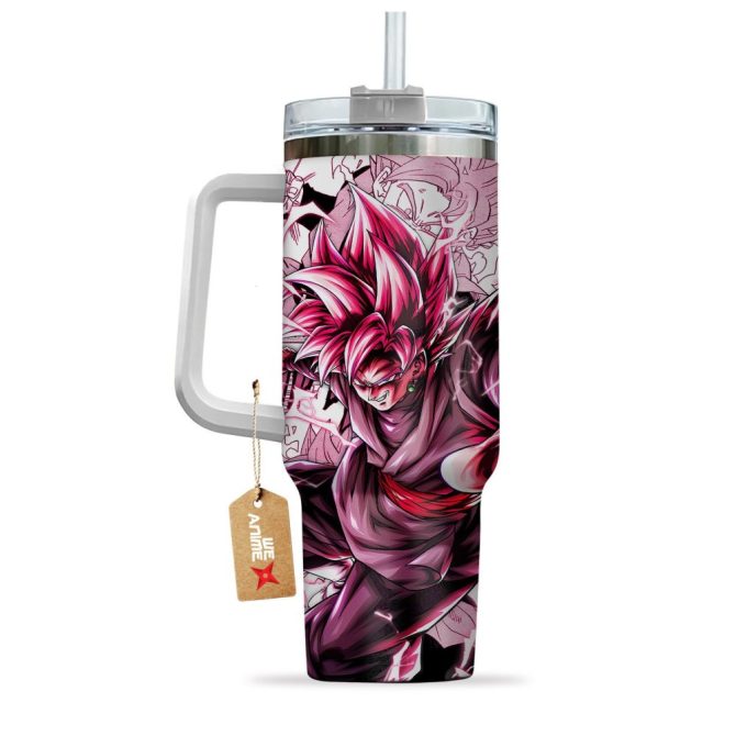 Goku Black Rose Dragon Ball Z Anime Custom Stanley Quencher 40Oz Stainless Steel Tumbler - Image 4