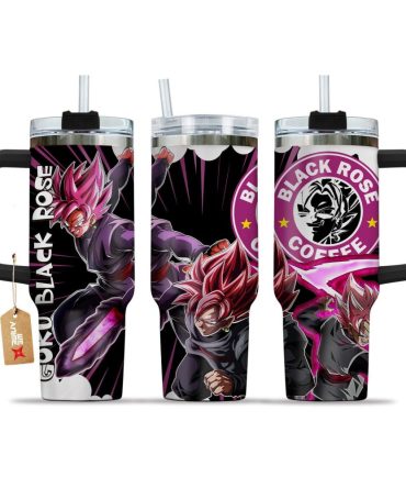 Goku Black Rose Dragon Ball Z Anime Custom Stanley Quencher 40Oz Stainless Steel Tumbler
