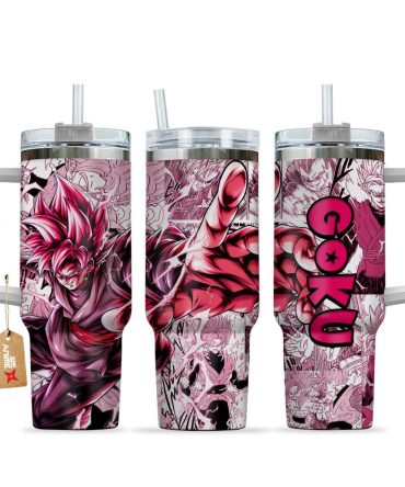 Goku Black Rose Dragon Ball Z Anime Custom Stanley Quencher 40Oz Stainless Steel Tumbler