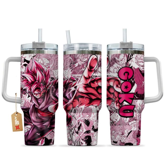 Goku Black Rose Dragon Ball Z Anime Custom Stanley Quencher 40Oz Stainless Steel Tumbler