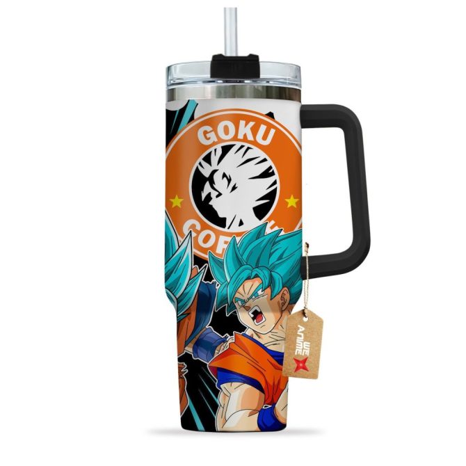 Goku Blue Dragon Ball Z Anime Custom Stanley Quencher 40Oz Stainless Steel Tumbler - Image 3