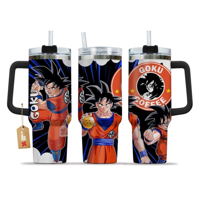 Goku Dragon Ball Z Anime Custom Stanley Quencher 40Oz Stainless Steel Tumbler