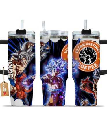 Goku Ultra Instinct Dragon Ball Z Anime Custom Stanley Quencher 40Oz Stainless Steel Tumbler