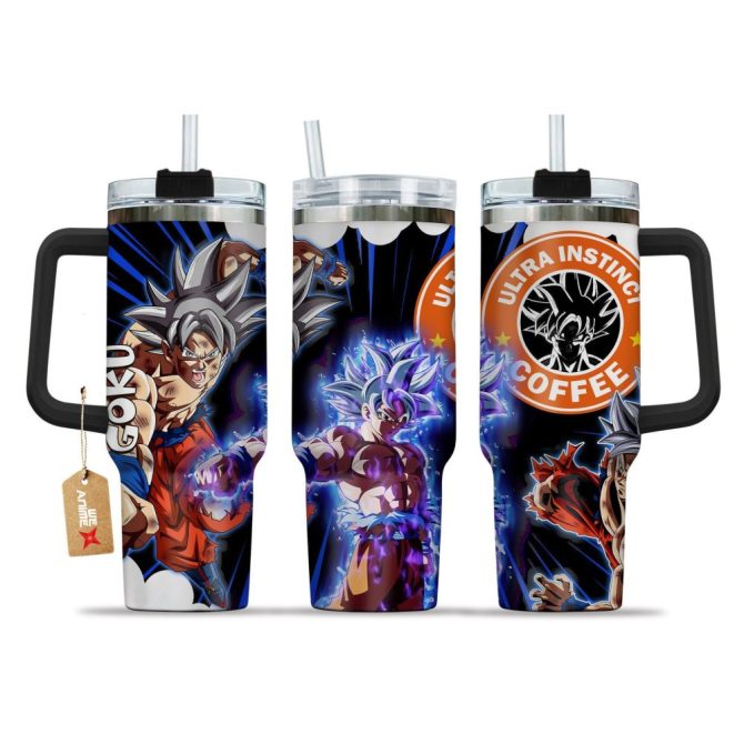 Goku Ultra Instinct Dragon Ball Z Anime Custom Stanley Quencher 40Oz Stainless Steel Tumbler