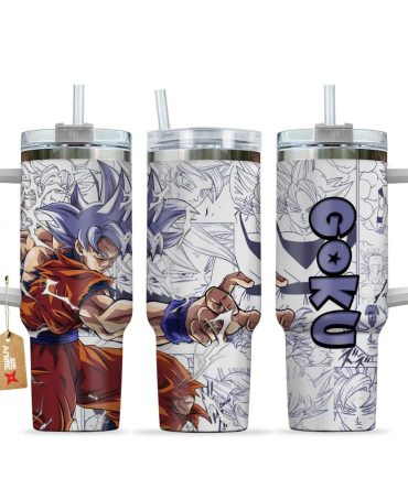 Goku Ultra Instinct Dragon Ball Z Anime Custom Stanley Quencher 40Oz Stainless Steel Tumbler