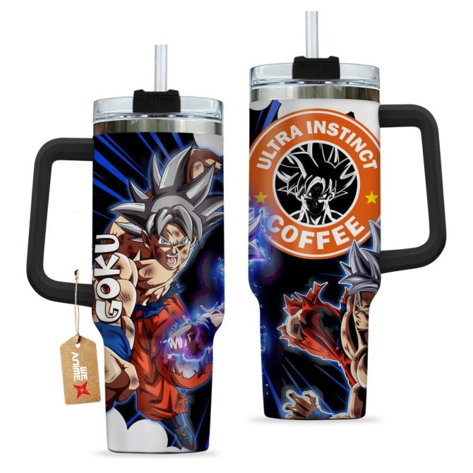 Goku Ultra Instinct Dragon Ball Z Anime Custom Stanley Quencher 40Oz Stainless Steel Tumbler - Image 2