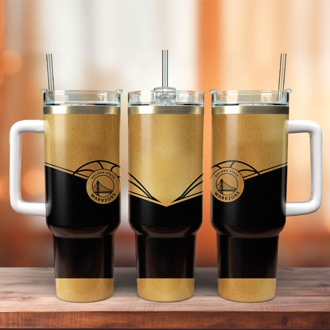 Golden State Warriors Nba Custom Stanley Quencher 40Oz Stainless Steel Tumbler With Handle