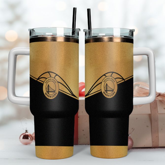 Golden State Warriors Nba Custom Stanley Quencher 40Oz Stainless Steel Tumbler With Handle - Image 4