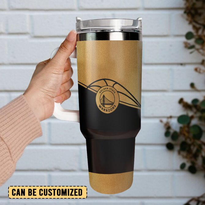 Golden State Warriors Nba Custom Stanley Quencher 40Oz Stainless Steel Tumbler With Handle - Image 3