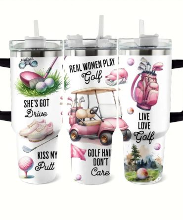 Golf Custom Stanley Quencher 40Oz Stainless Steel Tumbler With Handle