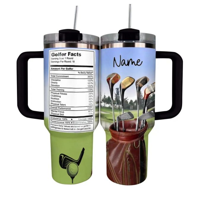 Golf Custom Stanley Quencher 40Oz Stainless Steel Tumbler With Handle