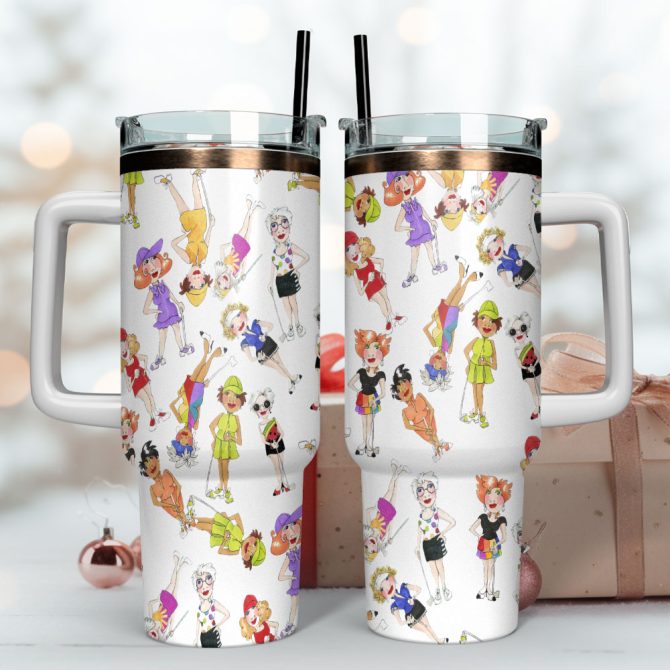 Golfer Girls Custom Stanley Quencher 40Oz Stainless Steel Tumbler With Handle - Image 4