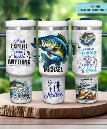 Gone Fishing Custom Stanley Quencher 40Oz Stainless Steel Tumbler With Handle