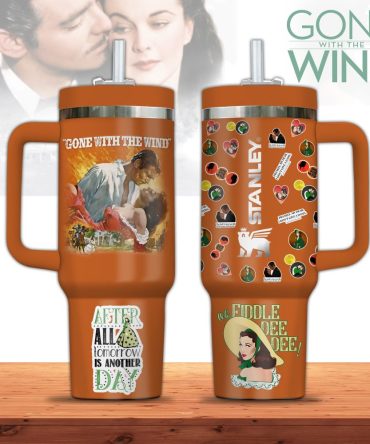 Gone With The Wind Movies Custom Stanley Quencher 40Oz Stainless Steel Tumbler With Handle