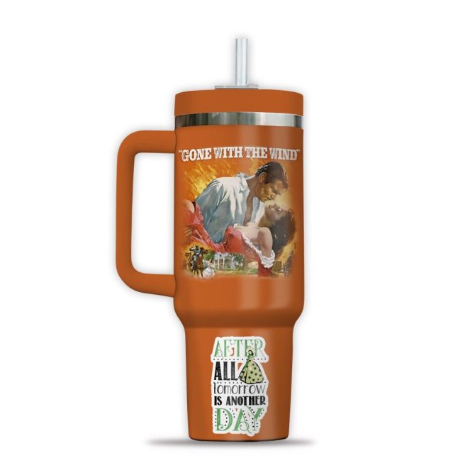 Gone With The Wind Movies Custom Stanley Quencher 40Oz Stainless Steel Tumbler With Handle - Image 2