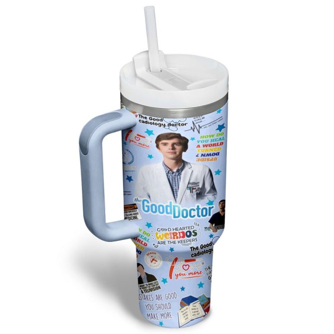 Good Doctor Movies Custom Stanley Quencher 40Oz Stainless Steel Tumbler - Image 3