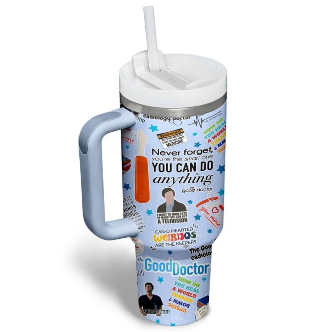 Good Doctor Movies Custom Stanley Quencher 40Oz Stainless Steel Tumbler - Image 2