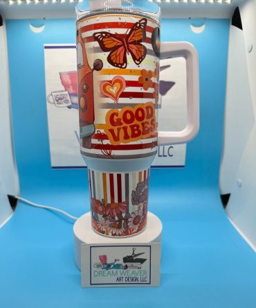 Good Vibes Halloween Custom Stanley Quencher 40Oz Stainless Steel Tumbler