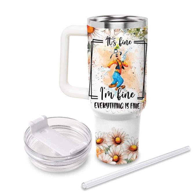 Goofy Cartoon Custom Stanley Quencher 40Oz Stainless Steel Tumbler - Image 2