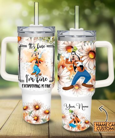 Goofy Cartoon Custom Stanley Quencher 40Oz Stainless Steel Tumbler