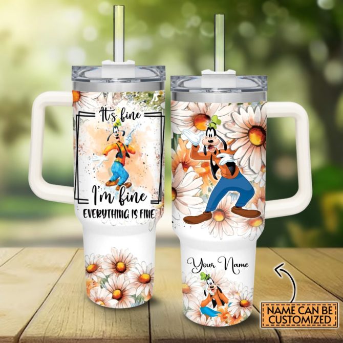 Goofy Cartoon Custom Stanley Quencher 40Oz Stainless Steel Tumbler